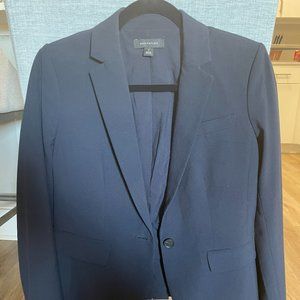 Ann Taylor Seasonless Stretch Blazer Navy